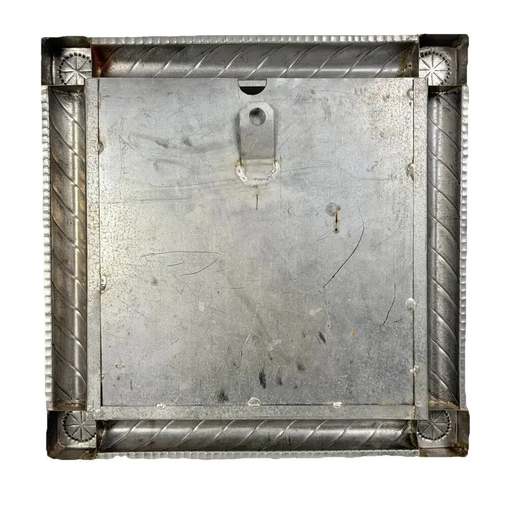 Handmade Punched Tin Metal Folk Art Photo Frame 13x13” Fits 10x10” Rustic VTG